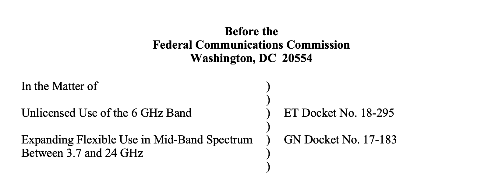Expanding Flexible Use in Mid-Band Spectrum Between 3.7 and 24 GHz - GeoLinks