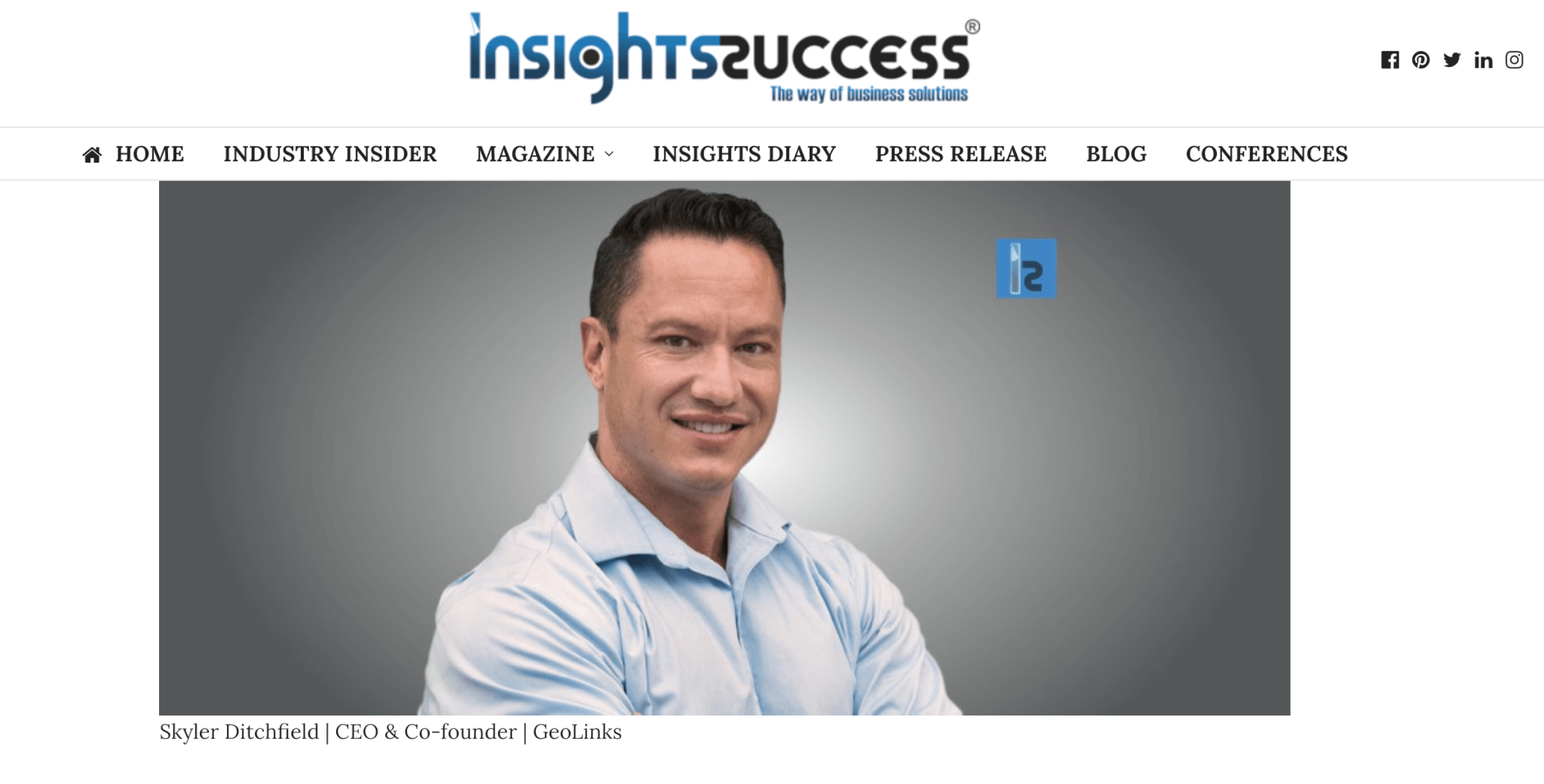 Skyler Named Most Inspiring Entrepreneur of 2019 by Insights Success