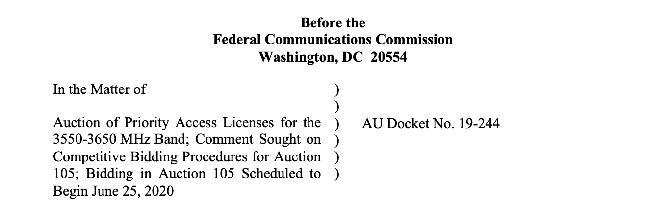 GeoLinks FCC Comments - Auction of Priority Access Licenses for the 3550-3650 MHz Band